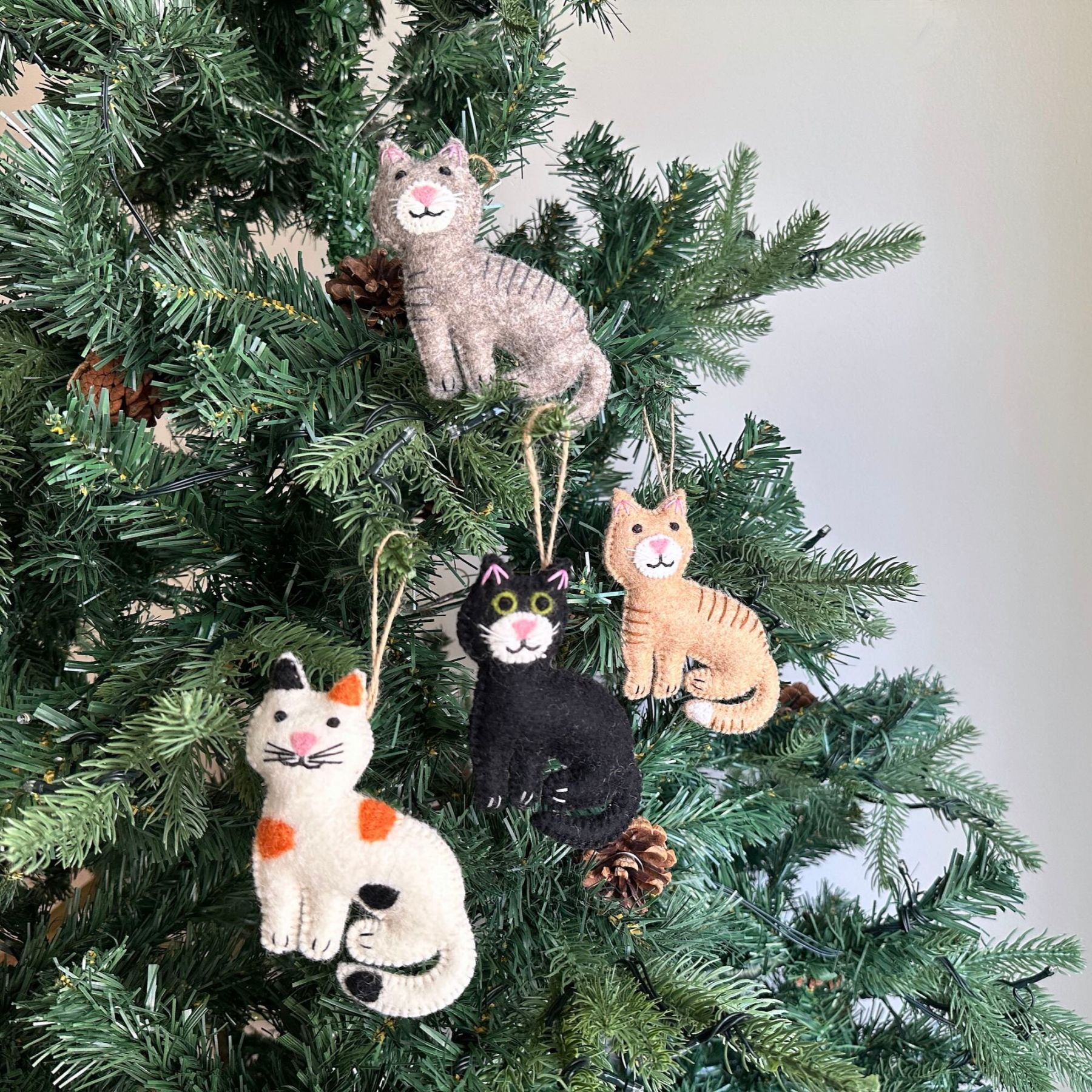 Cute handmade plush kitten decorations