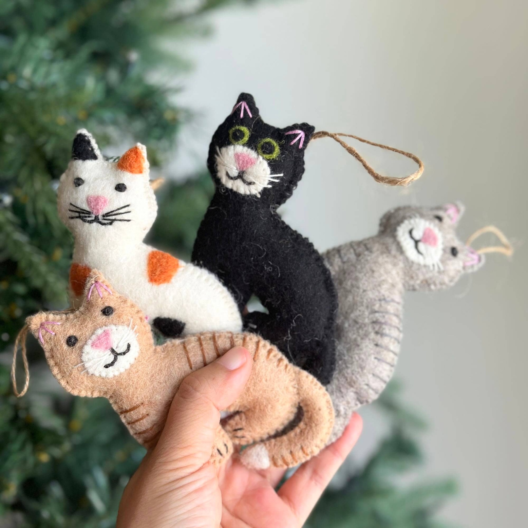Cute handmade plush kitten decorations