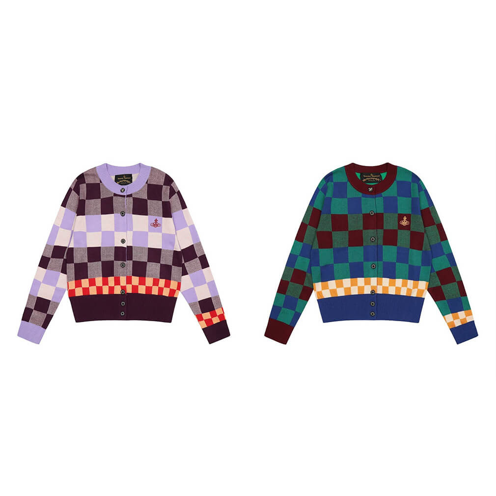 Colorful Plaid Saturn Sweater