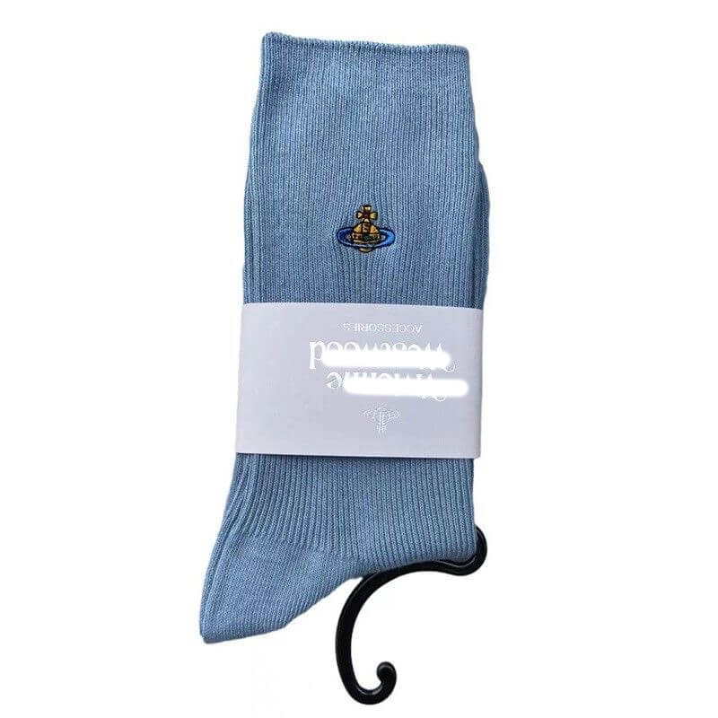 Japan Saturn Embroidered Mid-Calf Socks