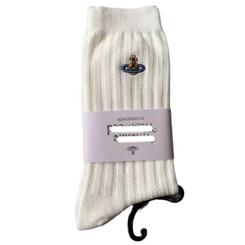 Japan Saturn Embroidered Mid-Calf Socks