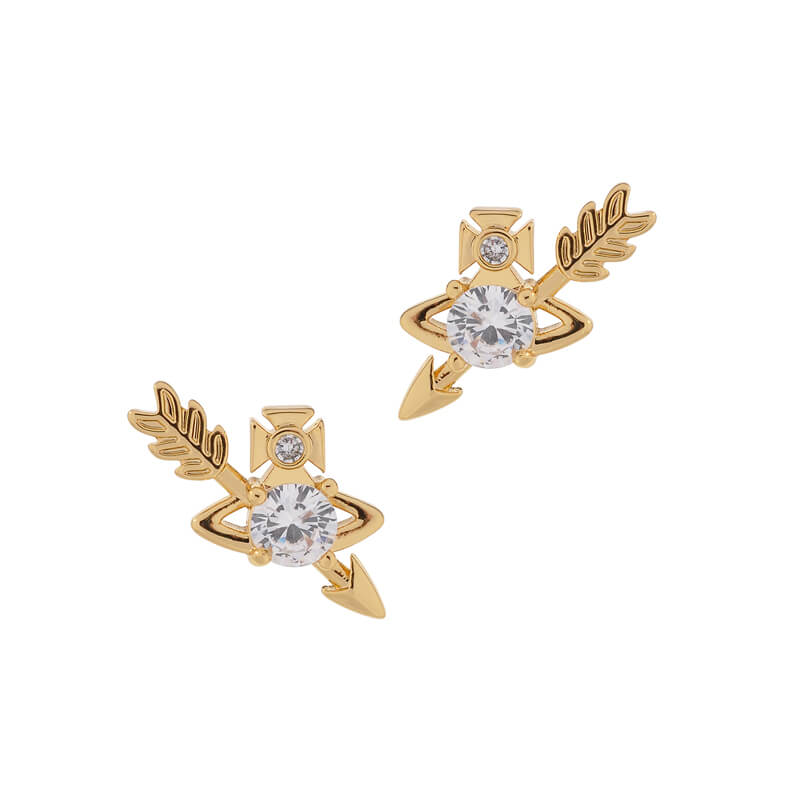 GINGER Feather Arrow Four Claw Earrings