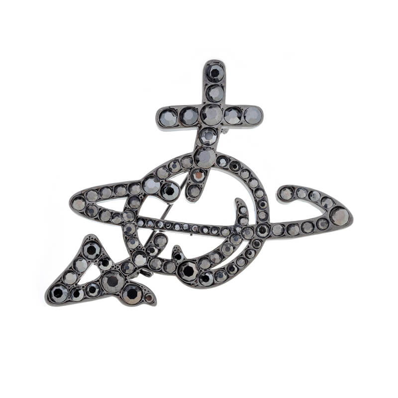 Full Diamond Saturn Line Brooch