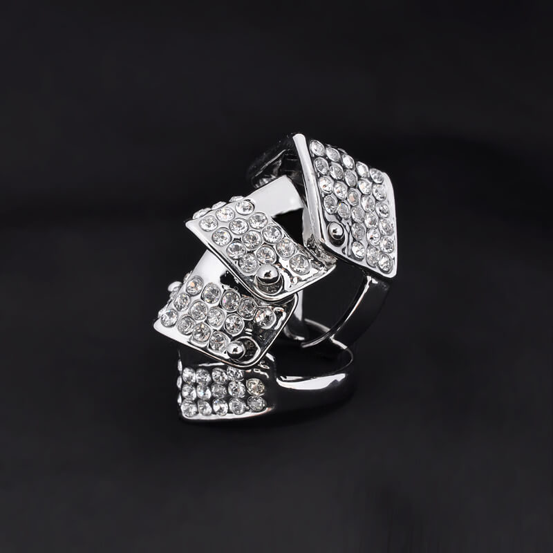Armor Full Diamond Four-section Ring