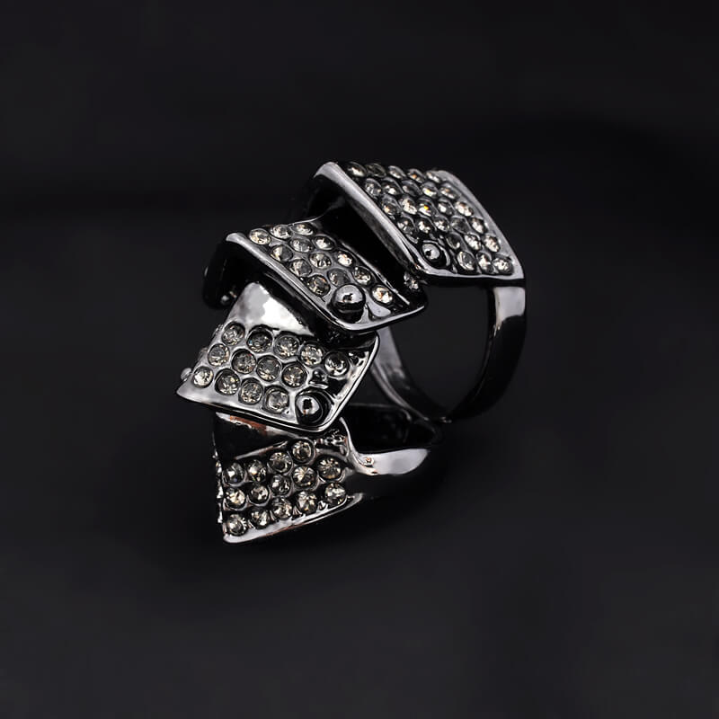 Armor Full Diamond Four-section Ring