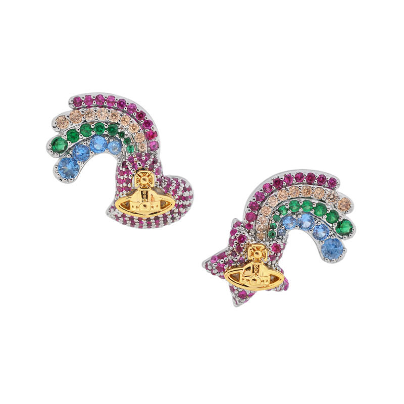 JUDY Rainbow Love Star Asymmetrical Earrings