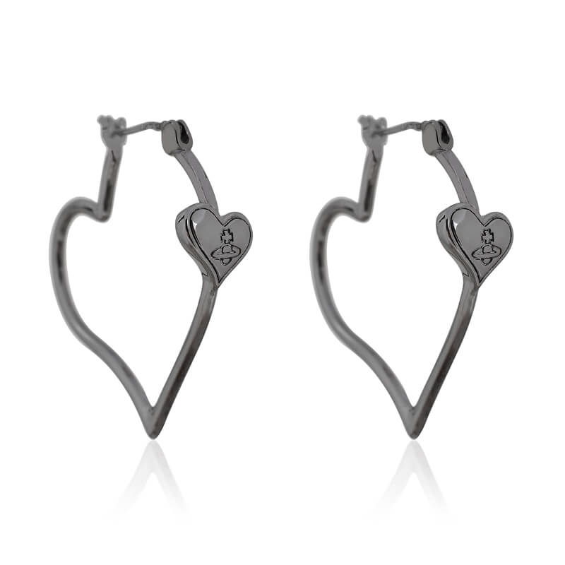 SALIMA Saturn Heart Large Hoop Earrings
