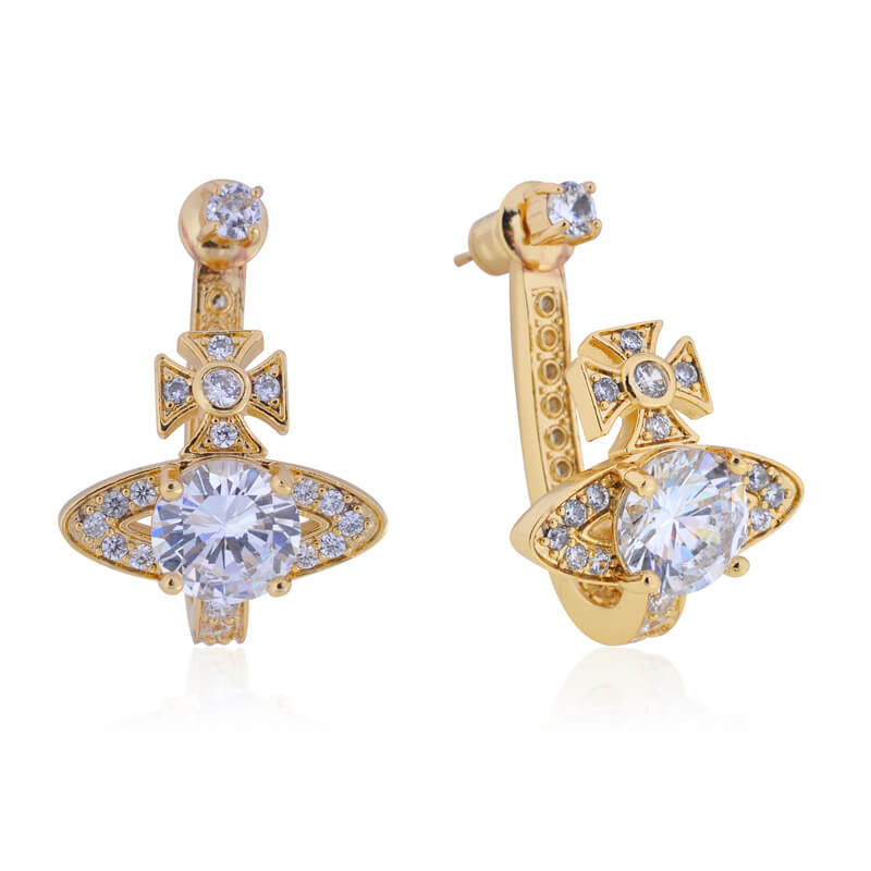 MAITENA Zirconia Saturn U-shaped Earrings