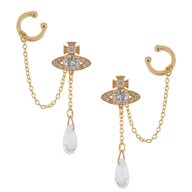 HENRIETTE Horseshoe Button Drop Earrings