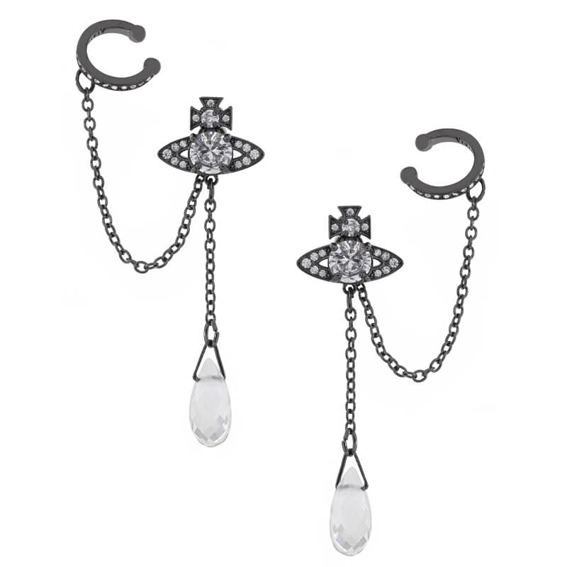 HENRIETTE Horseshoe Button Drop Earrings