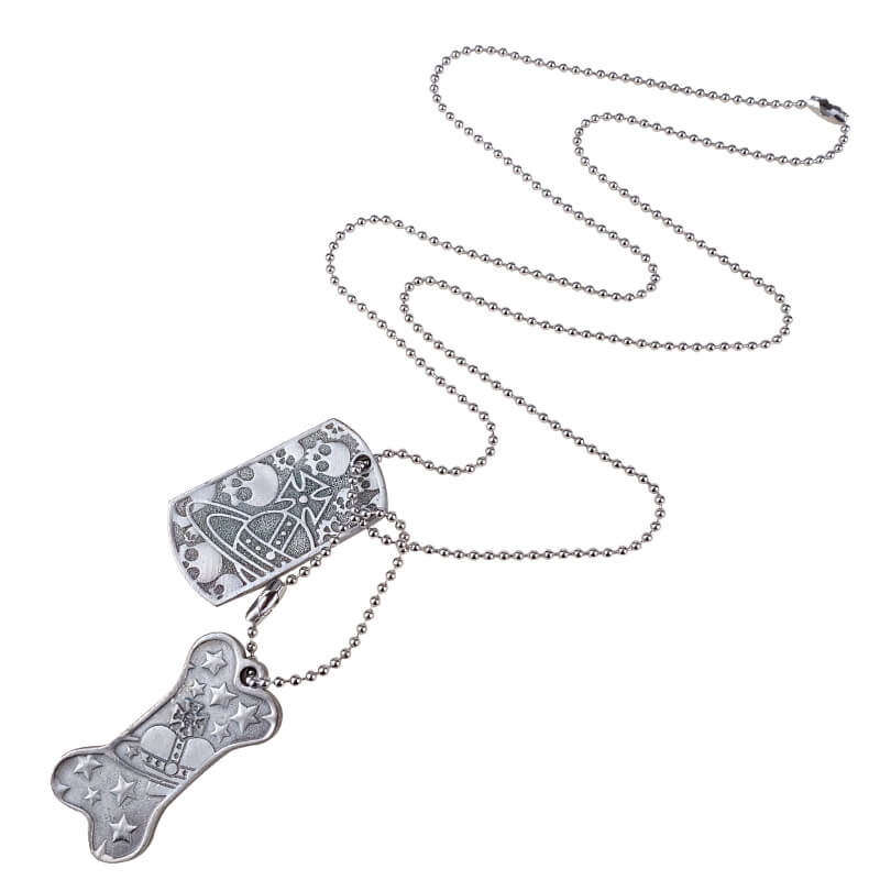 Antique Silver Tag Necklace