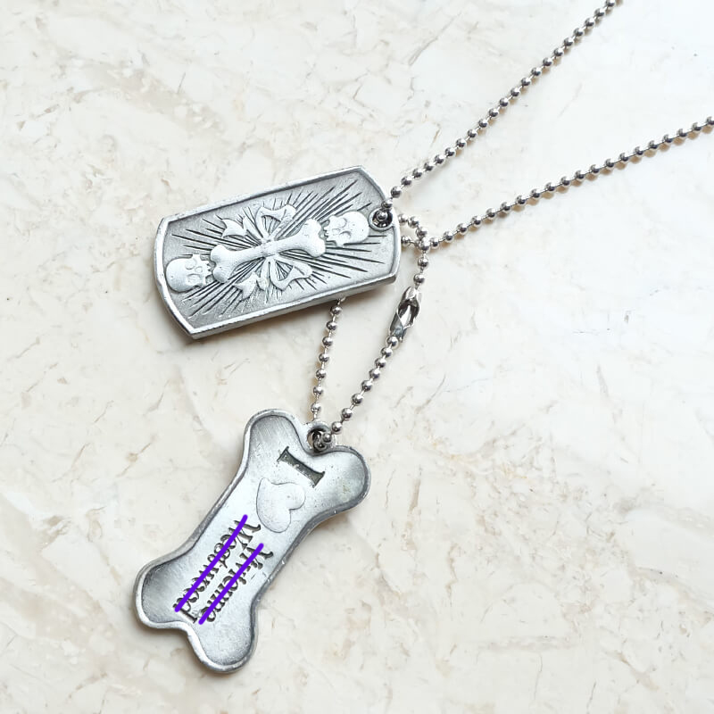 Antique Silver Tag Necklace