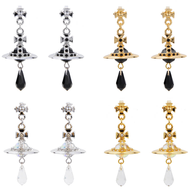 Crystal Saturn Earrings