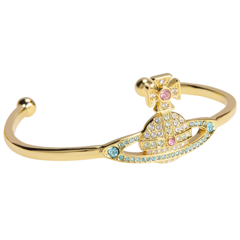 KIKA Full Diamond Saturn Bangle Bracelet