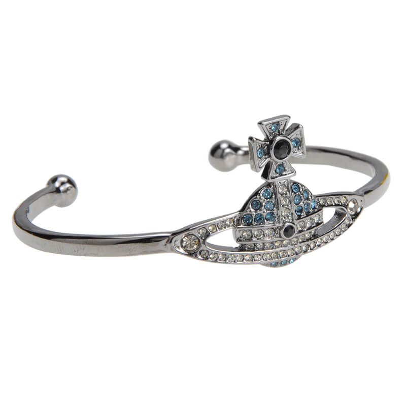 KIKA Full Diamond Saturn Bangle Bracelet