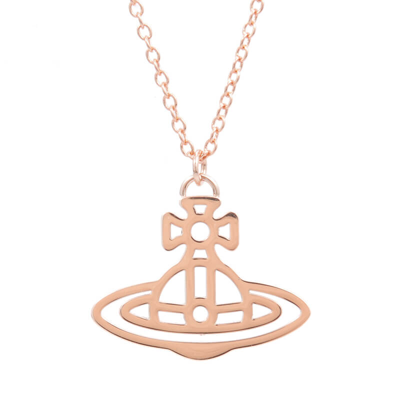 Line Cutout Saturn Necklace