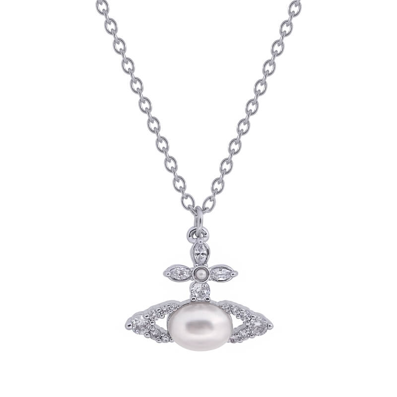ADA Oval Pearl Diamond Necklace
