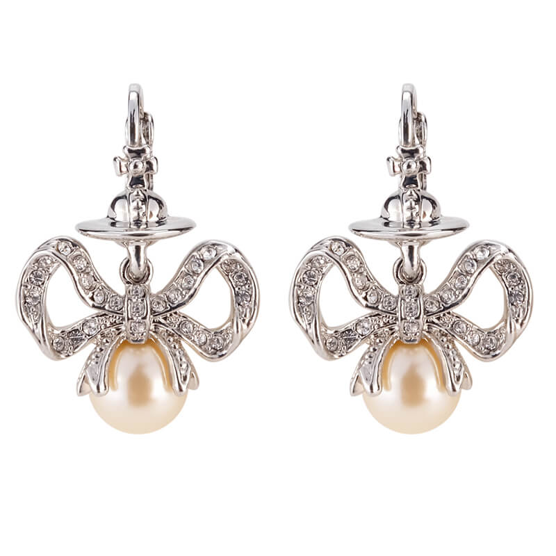 Ribbon Pearl Earrings