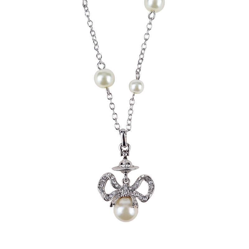 Ribbon Pearl Necklace