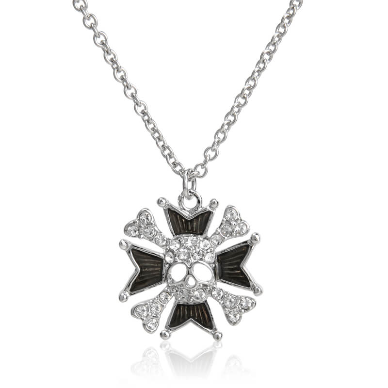 Lacquered Medallion Skull Necklace