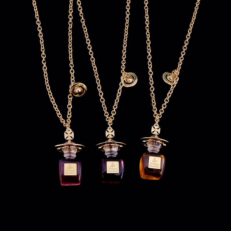 Perfume Bottle Saturn Necklace