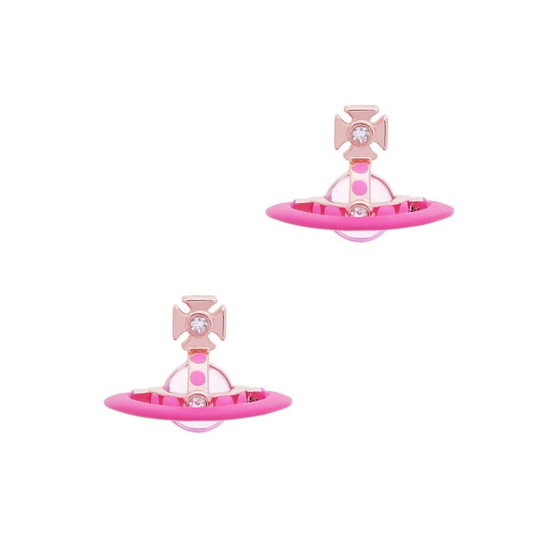 Painted Track Half Face ORB Earrings