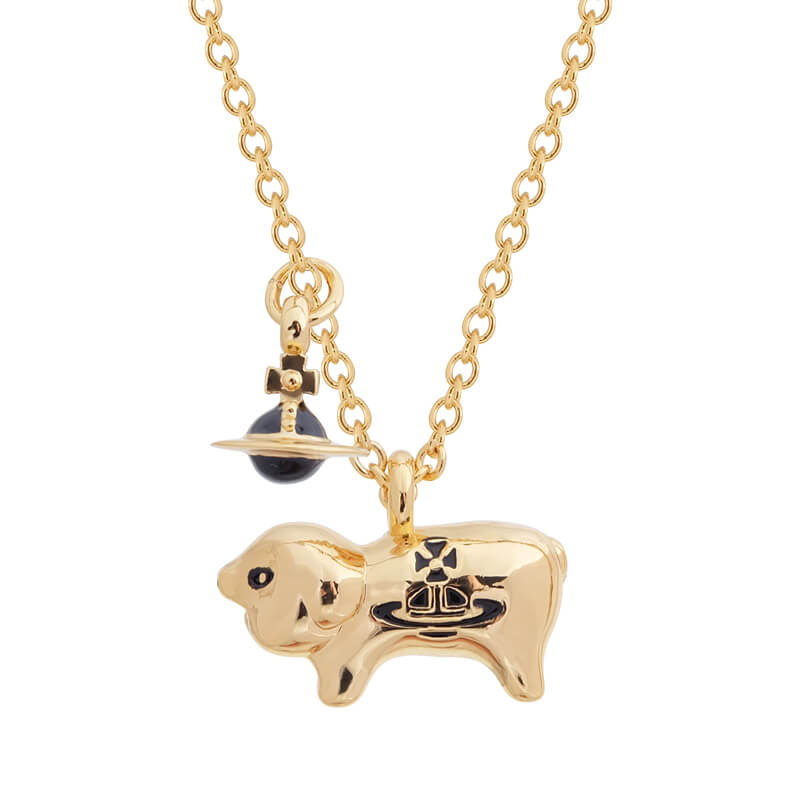JUANITA Pig Saturn Letters Necklace