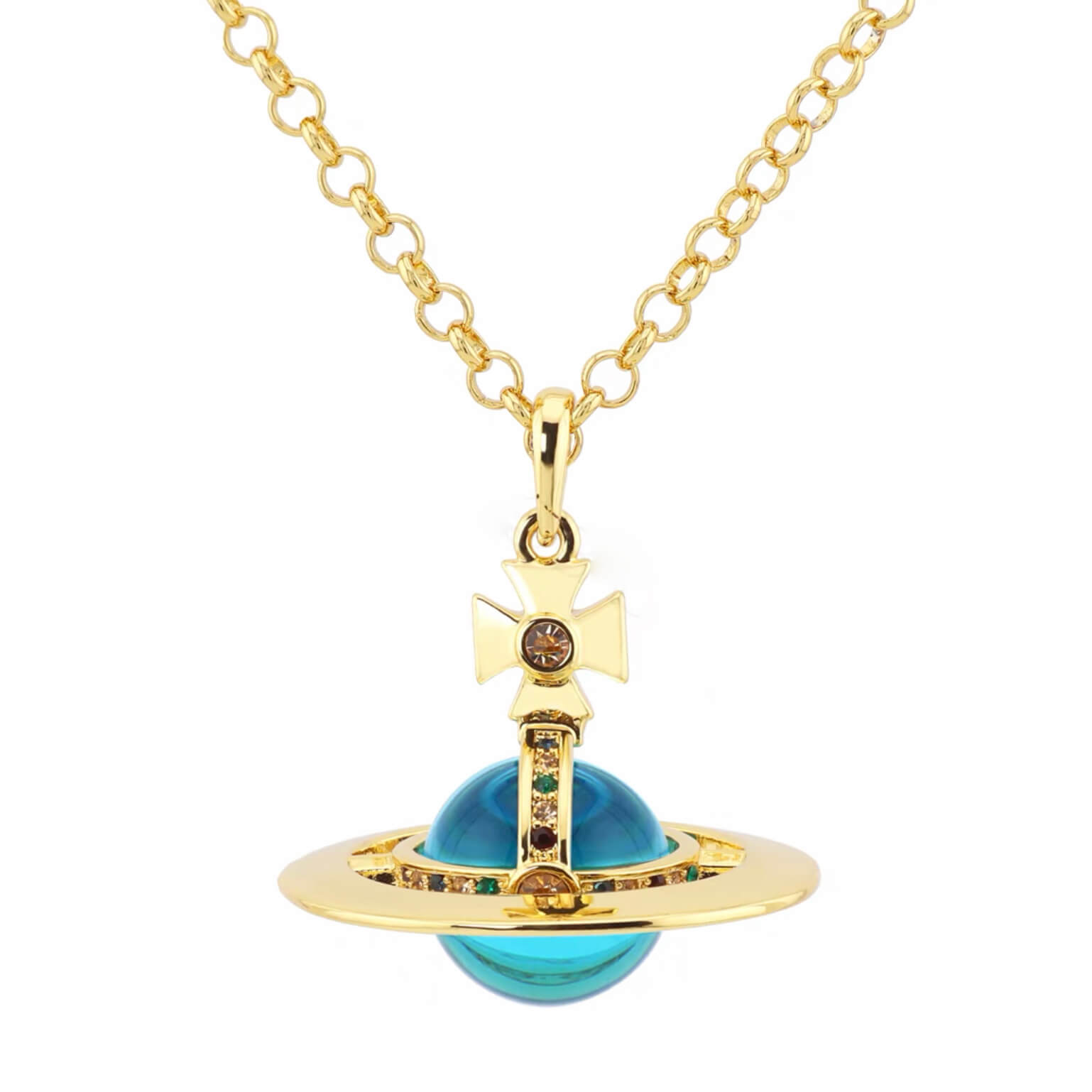20MM ORB Classic Saturn Pendant Necklace