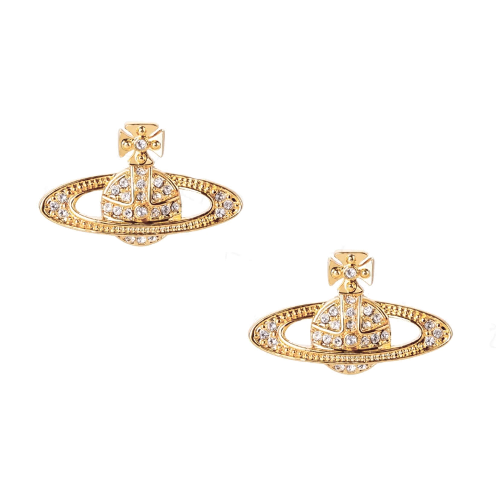 Classic Full Diamond Saturn Earrings