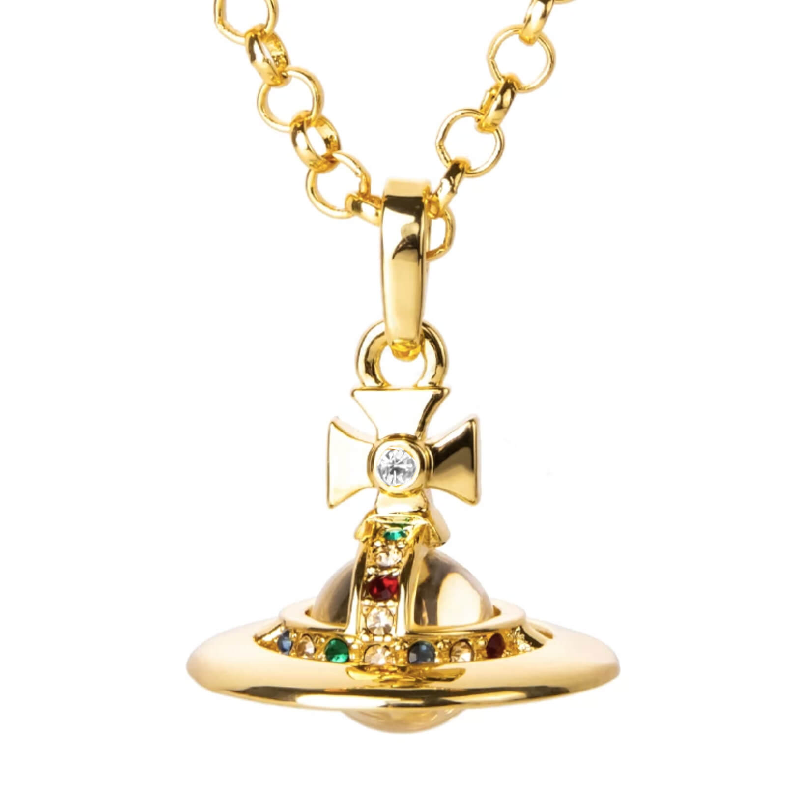 10MM ORB Classic Saturn Pendant Necklace