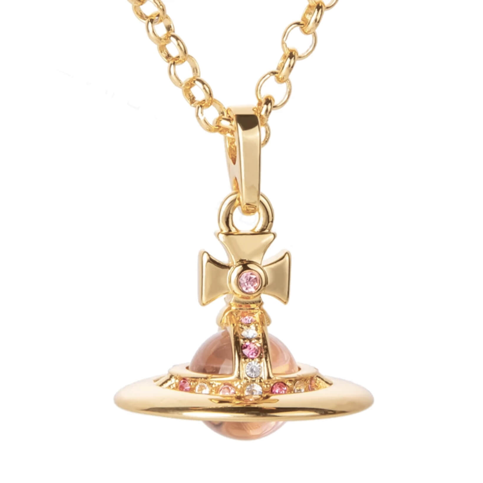 10MM ORB Classic Saturn Pendant Necklace