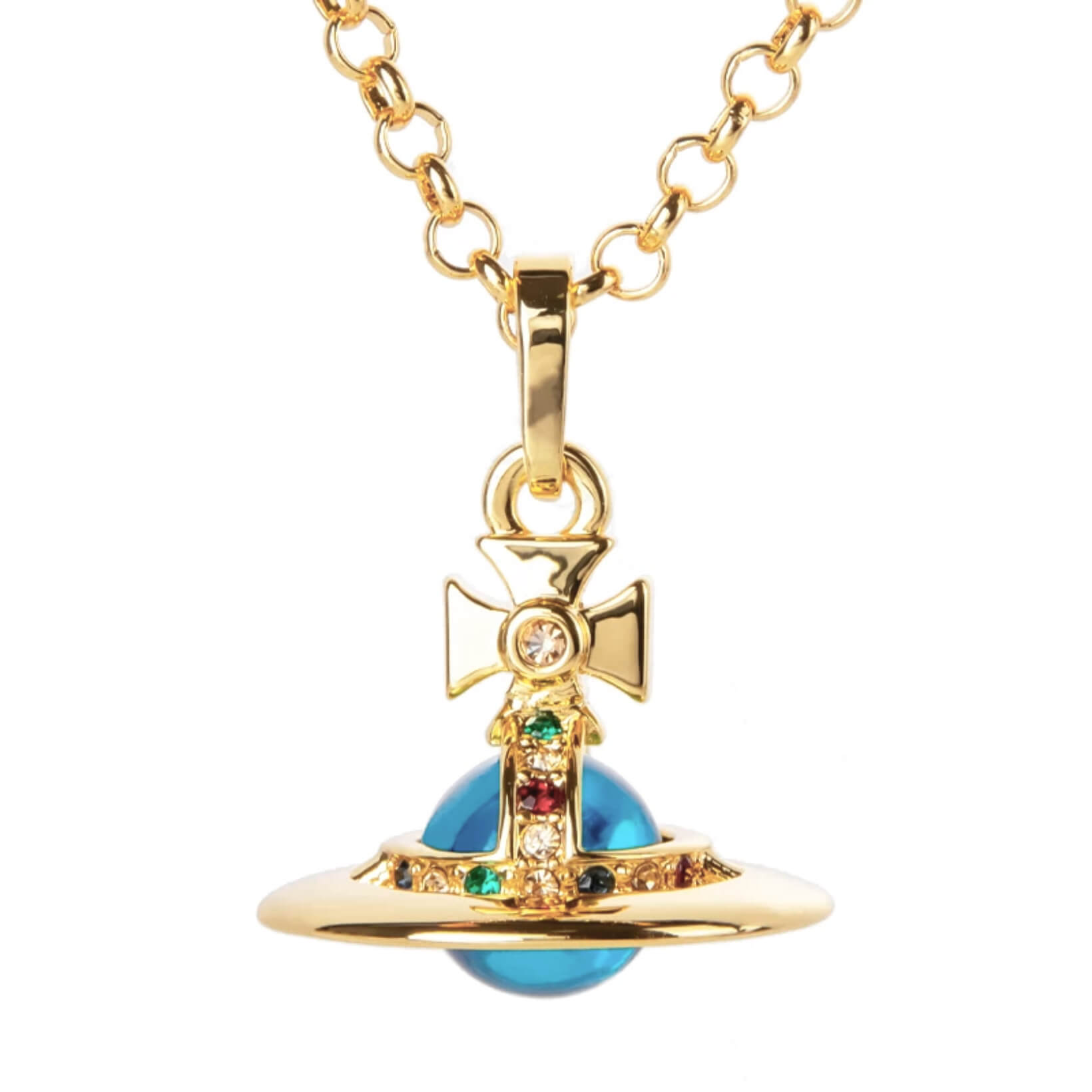 10MM ORB Classic Saturn Pendant Necklace