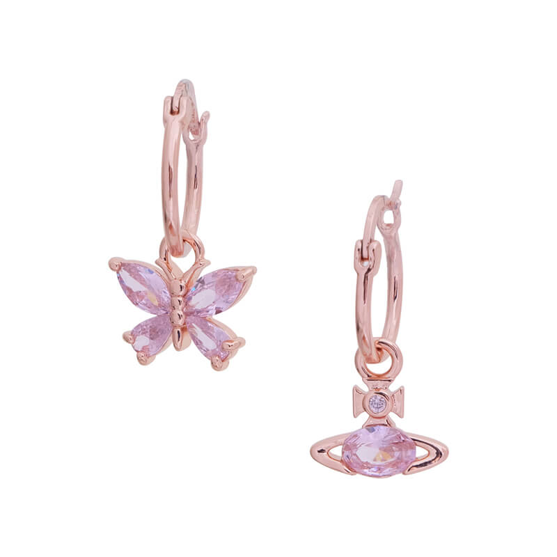 NEW-Butterfly Saturn Diamond Earrings