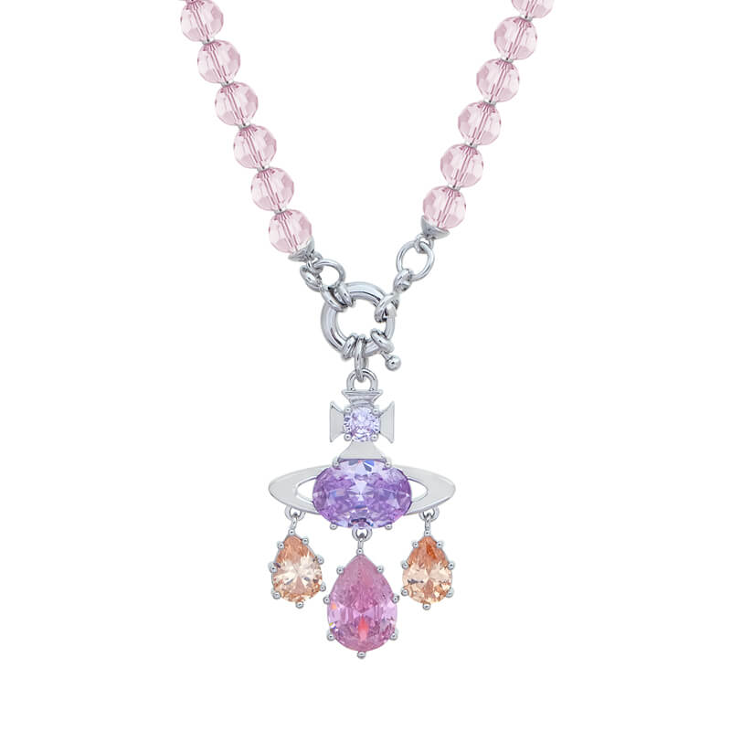 Augusta Teardrop Diamond Crystal Necklace