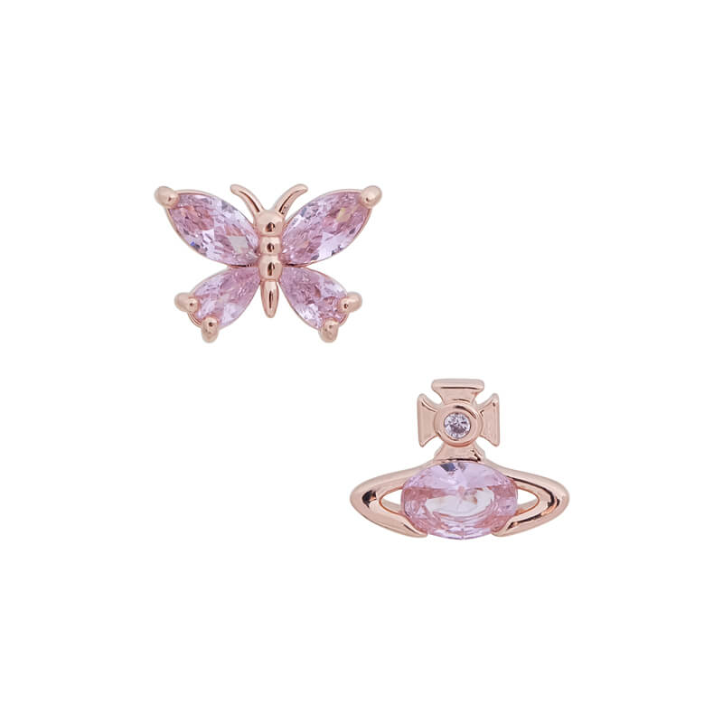 NEW-Butterfly Saturn Diamond Earrings