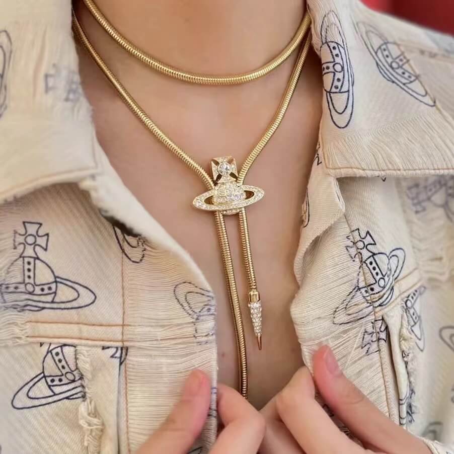 Saturn Tie Necklace