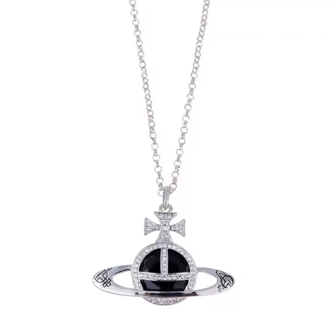 Large Gemstone Saturn Necklace