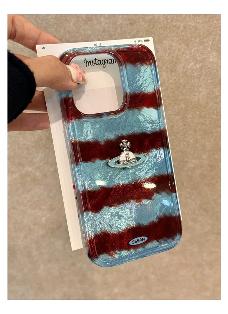 (4 Colors)Striped Saturn Phone Case