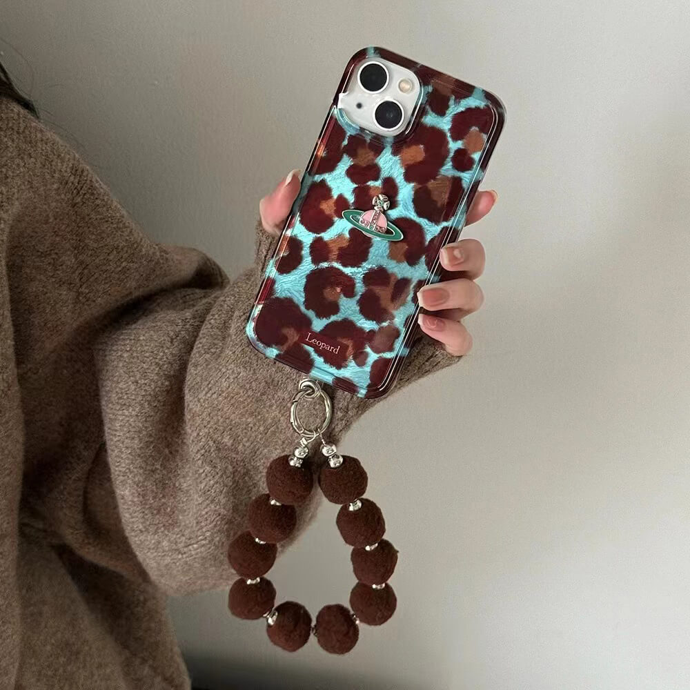 Blue Leopard Saturn Phone Case