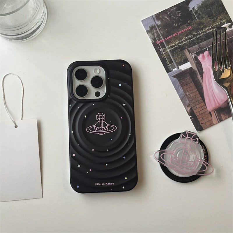 Black and Pink Saturn Phone Case