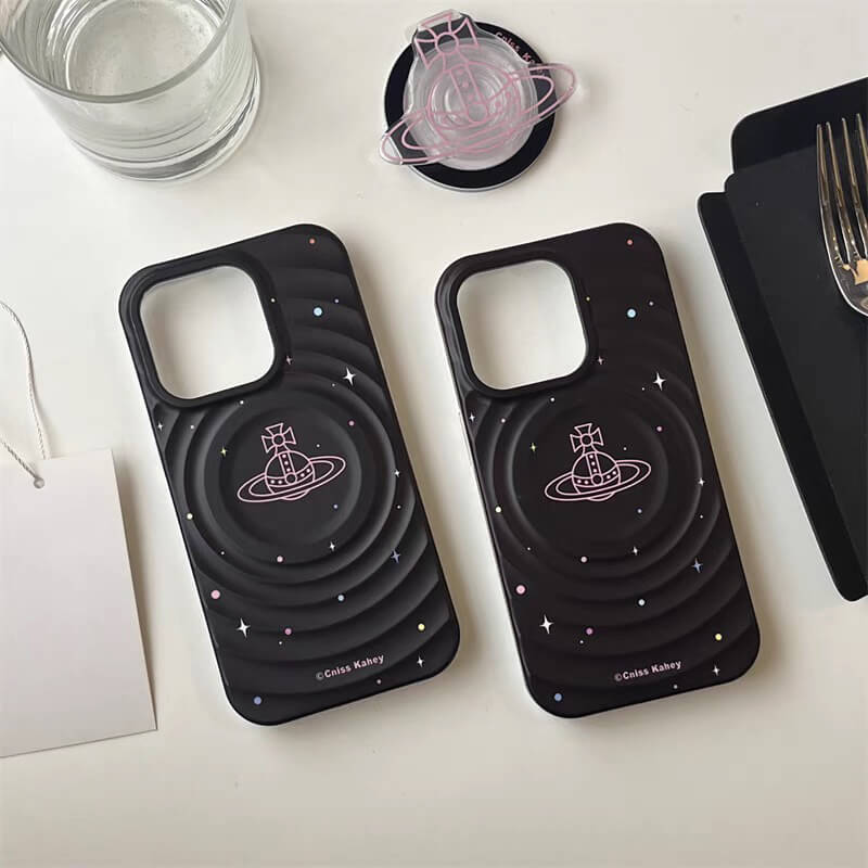 Black and Pink Saturn Phone Case