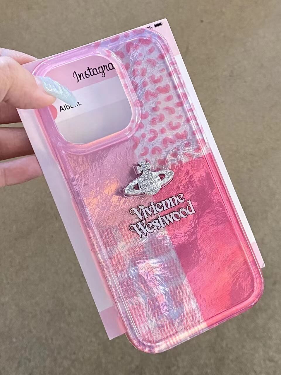 Leopard Print Plaid Saturn Phone Case