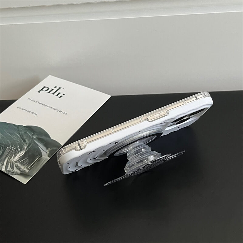 White 3D Saturn Phone Case