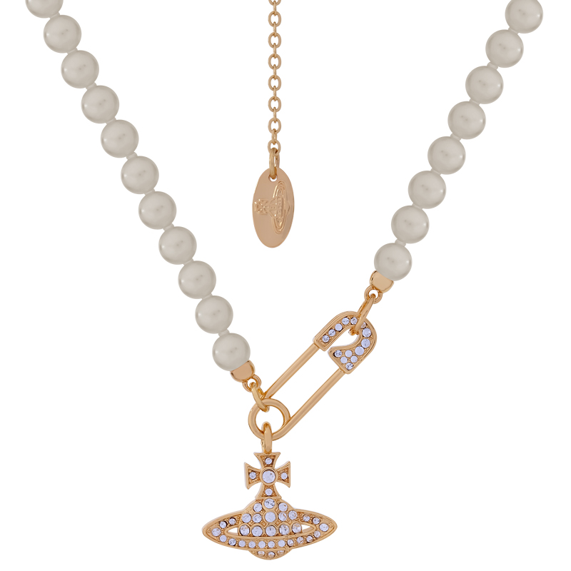 Pin Saturn Pearl Necklace