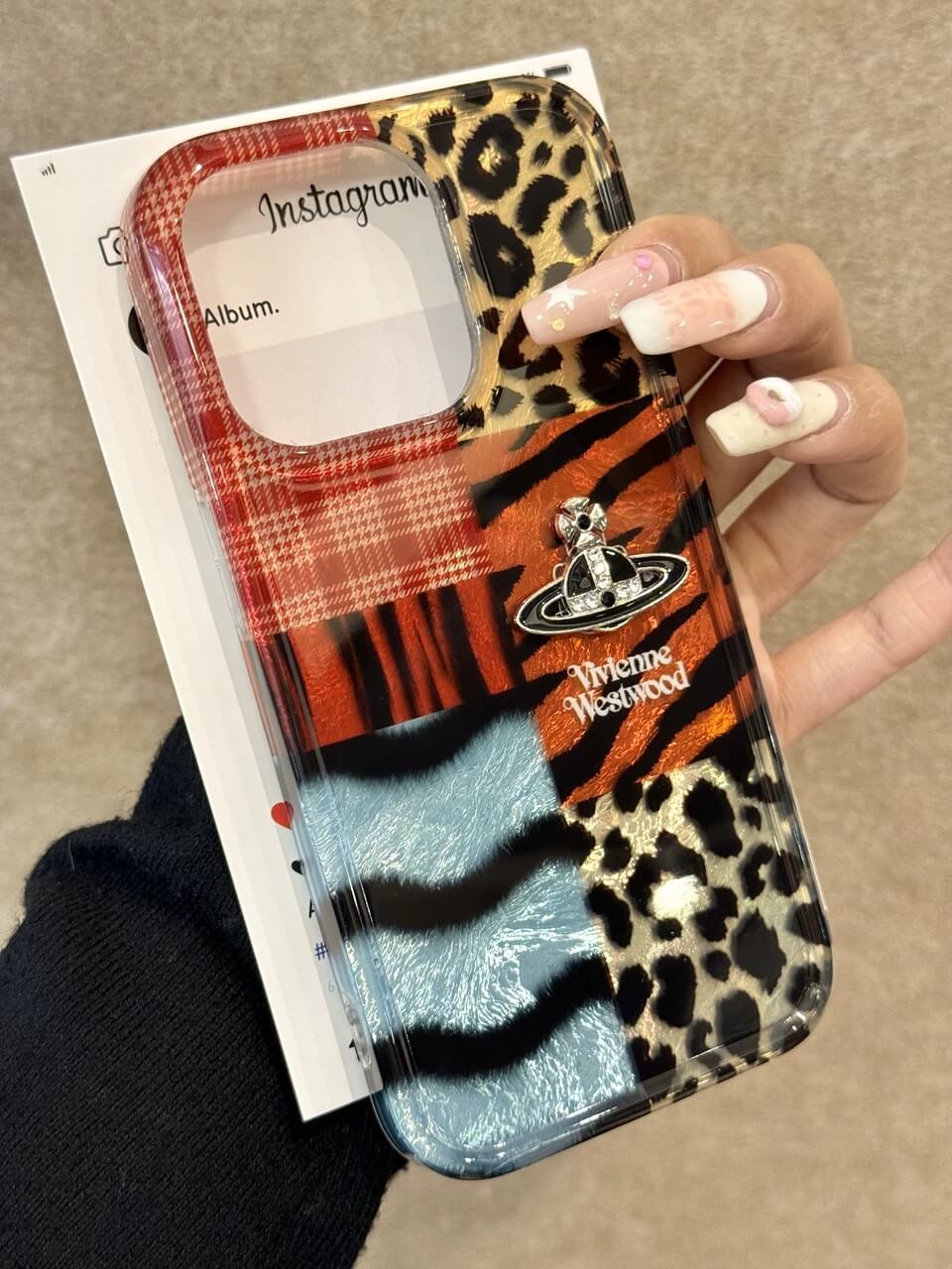 Patchwork Plaid Saturn Phone Case