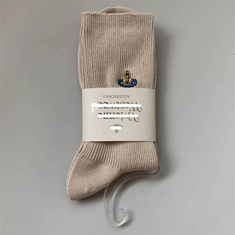 Thin Line Solid Color Saturn Socks