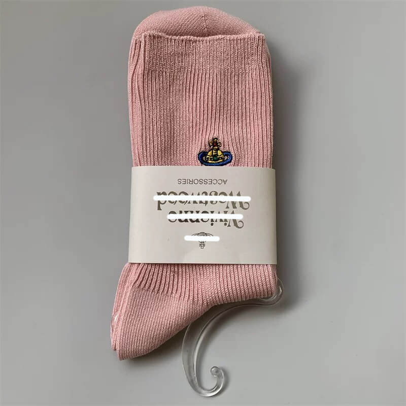 Thin Line Solid Color Saturn Socks