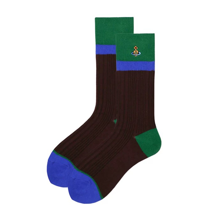 Colorful Patchwork Saturn Socks