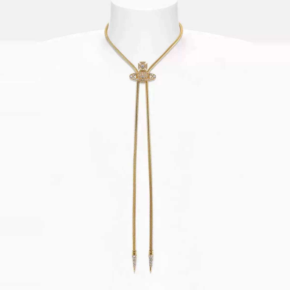 New-Saturn Tie Necklace