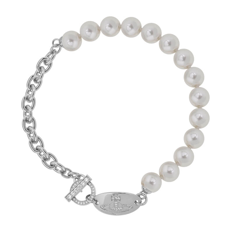 Round Zirconia Pearls Necklace